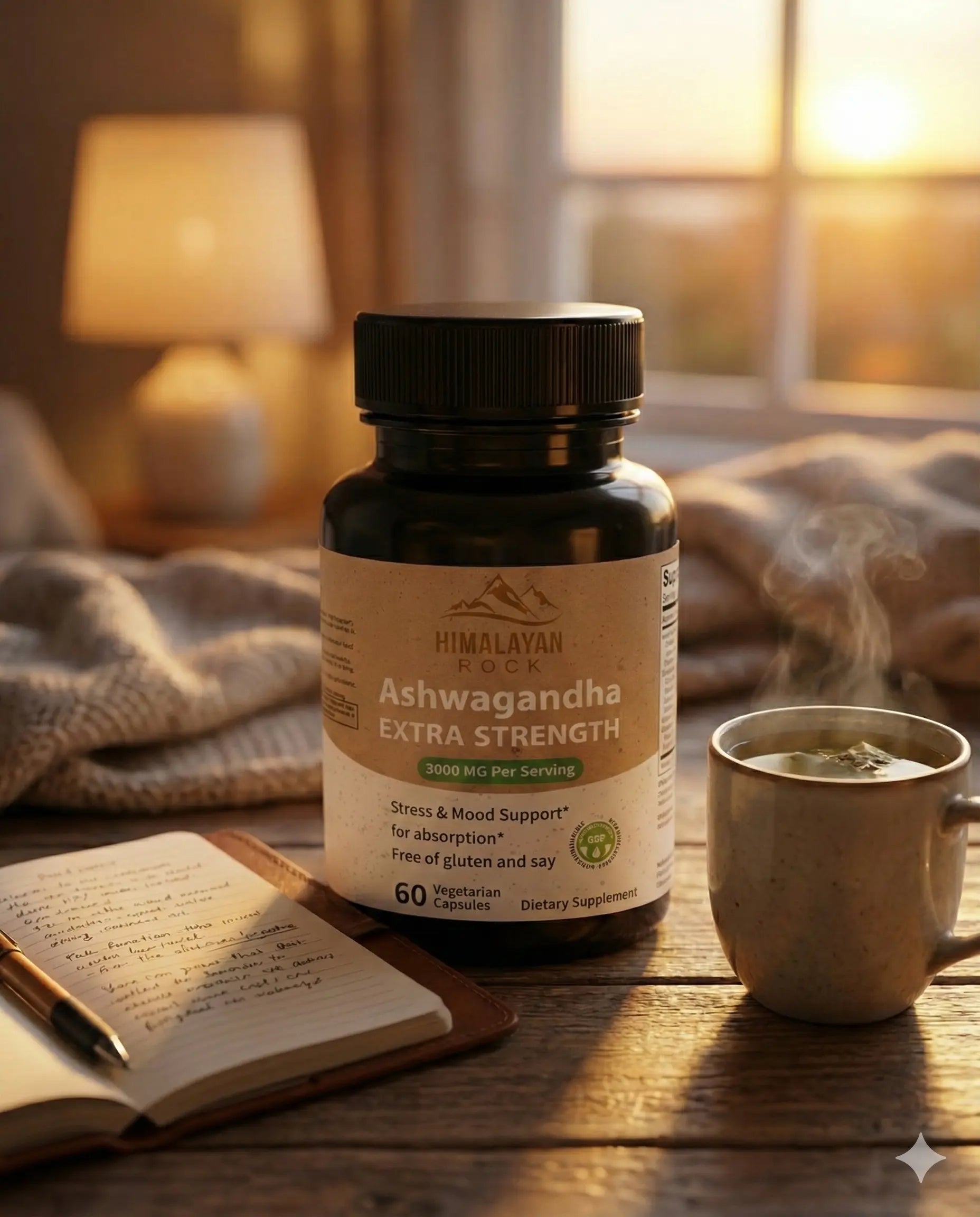 Ashwagandha Extra Strength – 3000 mg – 60 gélules végétariennes Himalayan Rock