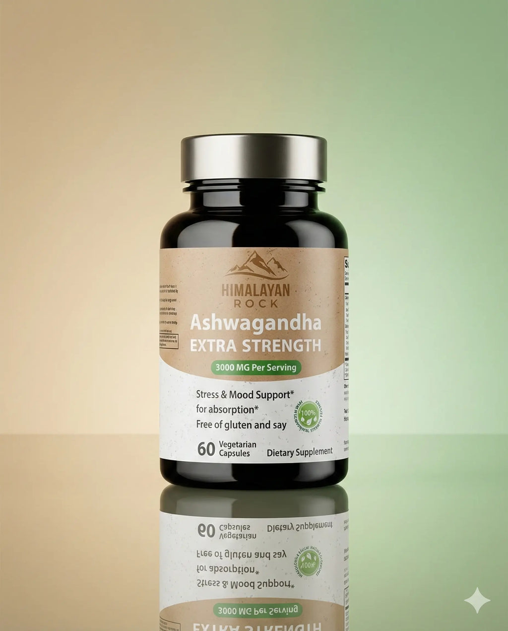 Ashwagandha Extra Strength – 3000 mg – 60 gélules végétariennes Himalayan Rock